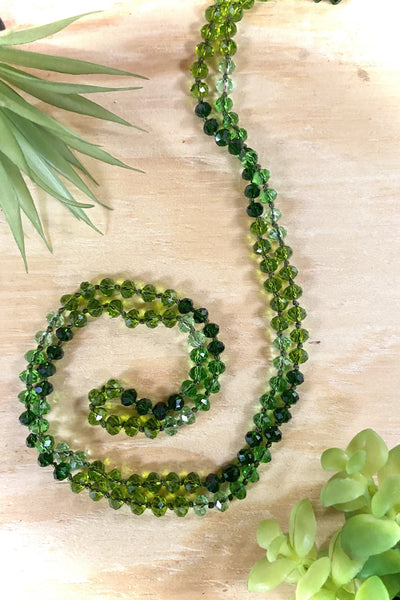 Wrap Necklace 60" jewelry ViVi Liam Jewelry Variegated Green 
