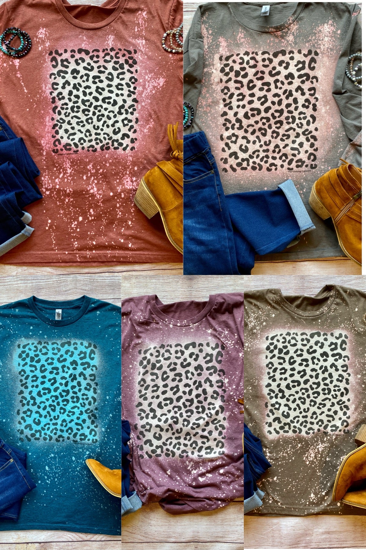 Leopard Bleached Graphic Tee graphic tees Mark tee 