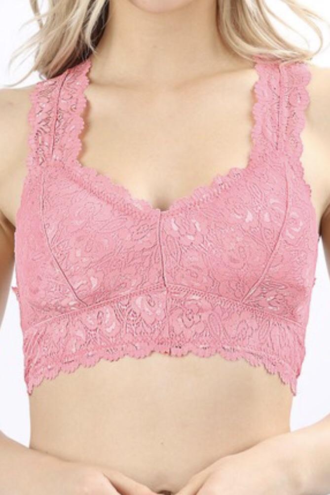 LACE BRALETTE (padded) - Blush accessories Vibe Clothing Company 