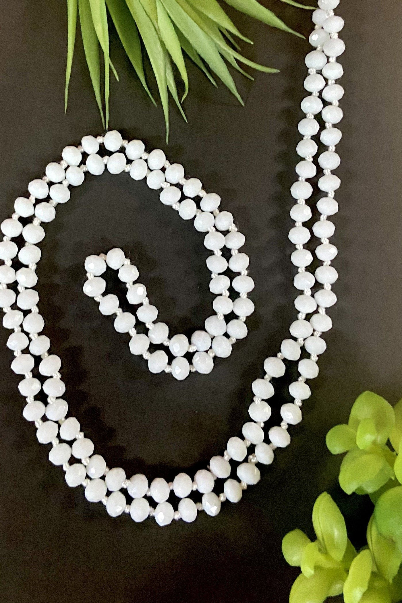 Wrap Necklace 60" jewelry ViVi Liam Jewelry White 