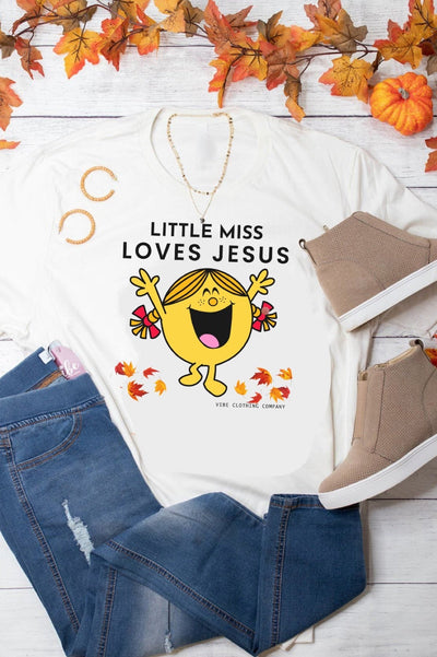 Little Miss Loves Jesus Graphic Tee graphic tees VCC 