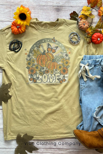 Love Pumpkins Graphic Tee graphic tees VCC Small Golden 
