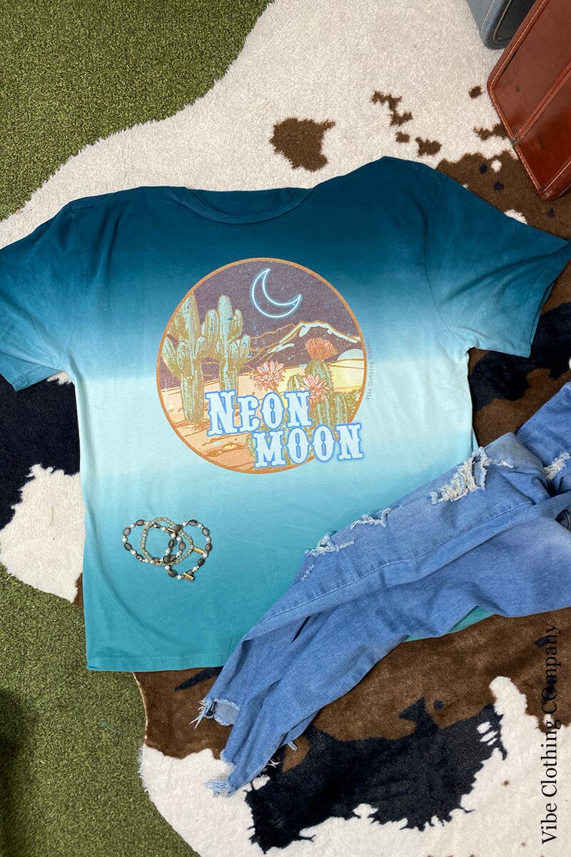 Ombre Neon Moon Graphic Top graphic tees 001 