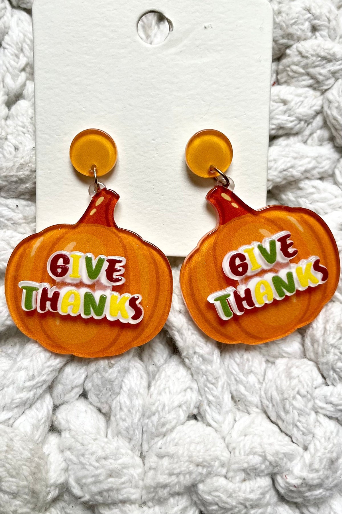 Give Thanks Pumpkin Earrings Jewelry vivi liam 