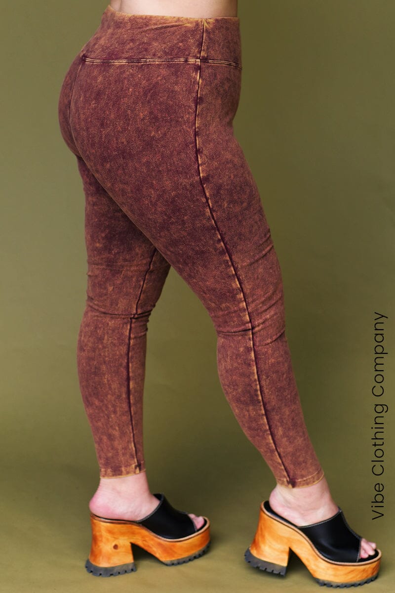 Yoga Waistband Classic Skinnies Pants zenana Small Brick 
