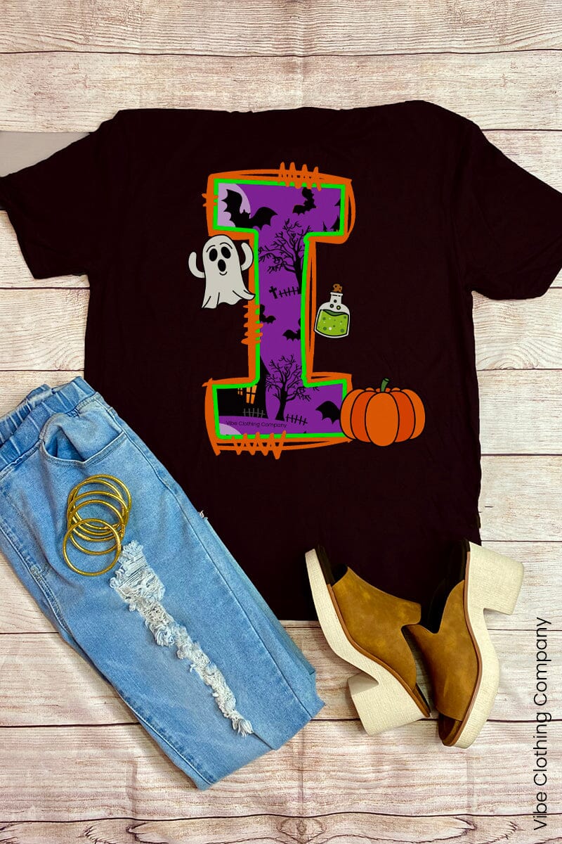 Initials A-M: Halloween Graphic Tee graphic tees VCC Small I 