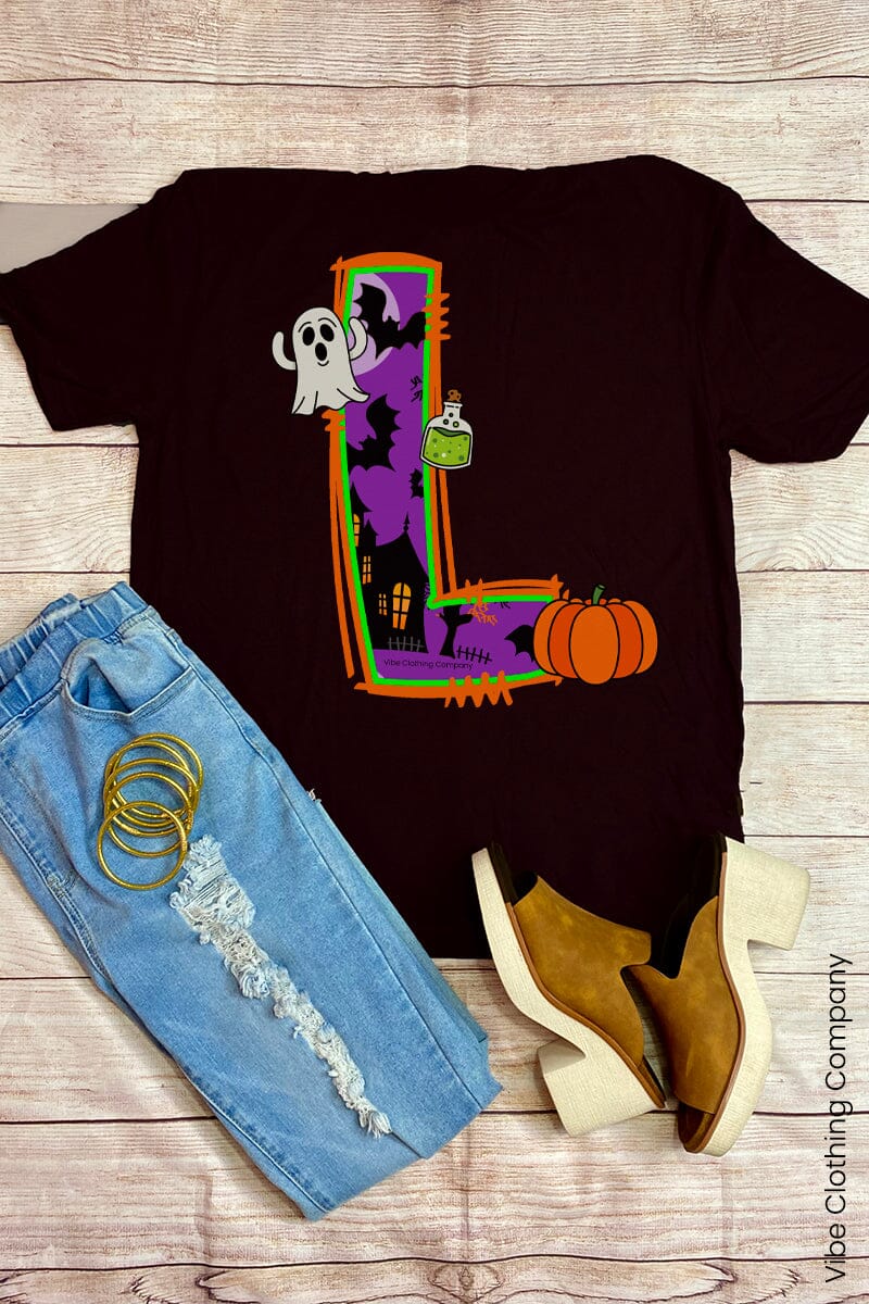 Initials A-M: Halloween Graphic Tee graphic tees VCC Small L 