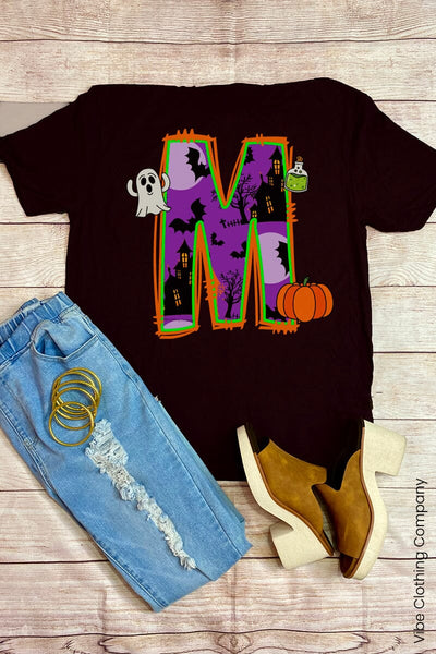 Initials A-M: Halloween Graphic Tee graphic tees VCC Small M 
