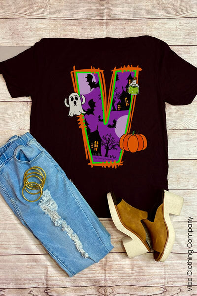 Initials N-Z: Halloween Graphic Tee graphic tees VCC Small V 