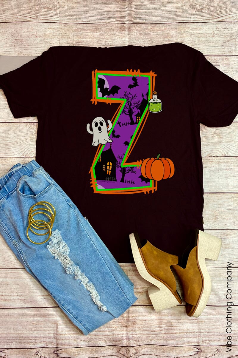 Initials N-Z: Halloween Graphic Tee graphic tees VCC Small Z 