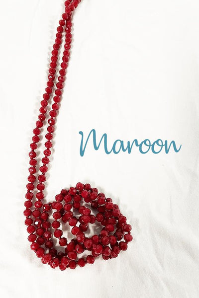 Wrap Necklaces 60" - All Colors jewelry ViVi Liam Jewelry Maroon 
