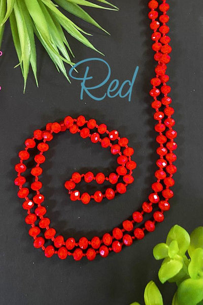Wrap Necklaces 60" - All Colors jewelry ViVi Liam Jewelry Red 