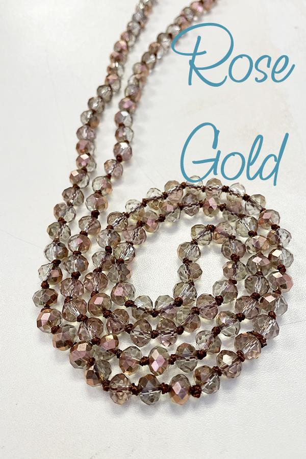 Wrap Necklaces 60" - All Colors jewelry ViVi Liam Jewelry Rose Gold 